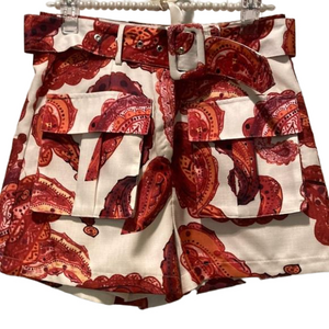 L’Atiste By Amy Paisley Belted Shorts Size S